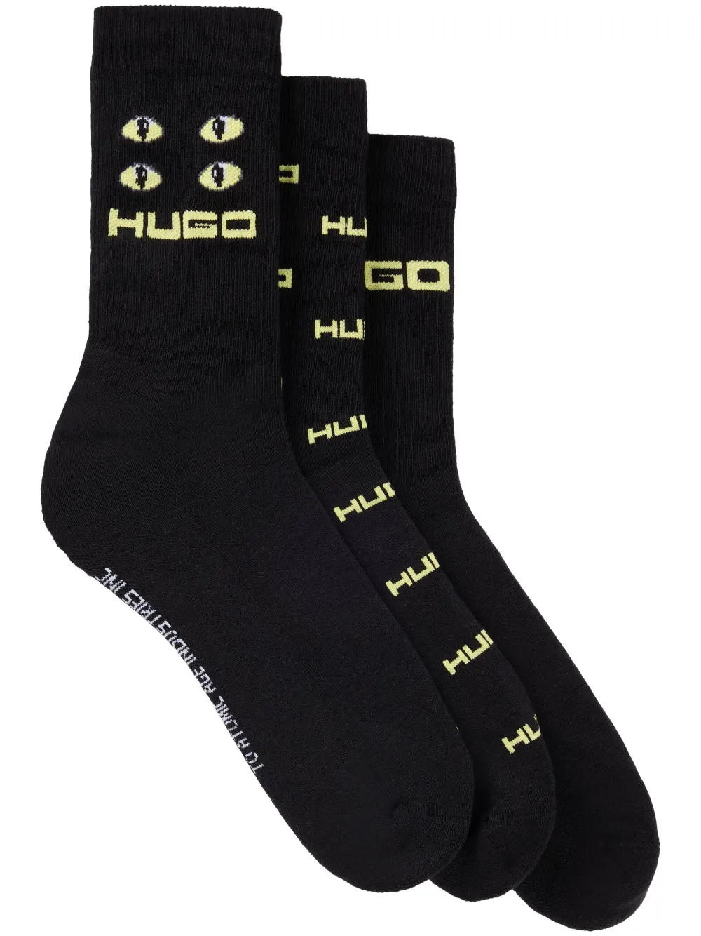 HUGO Kit 3 pares de meias com logo intarsia | Preto | Image 1