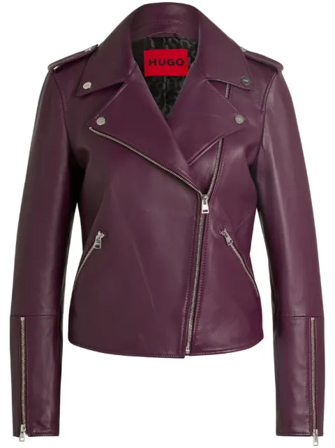 HUGO Jaqueta biker de couro