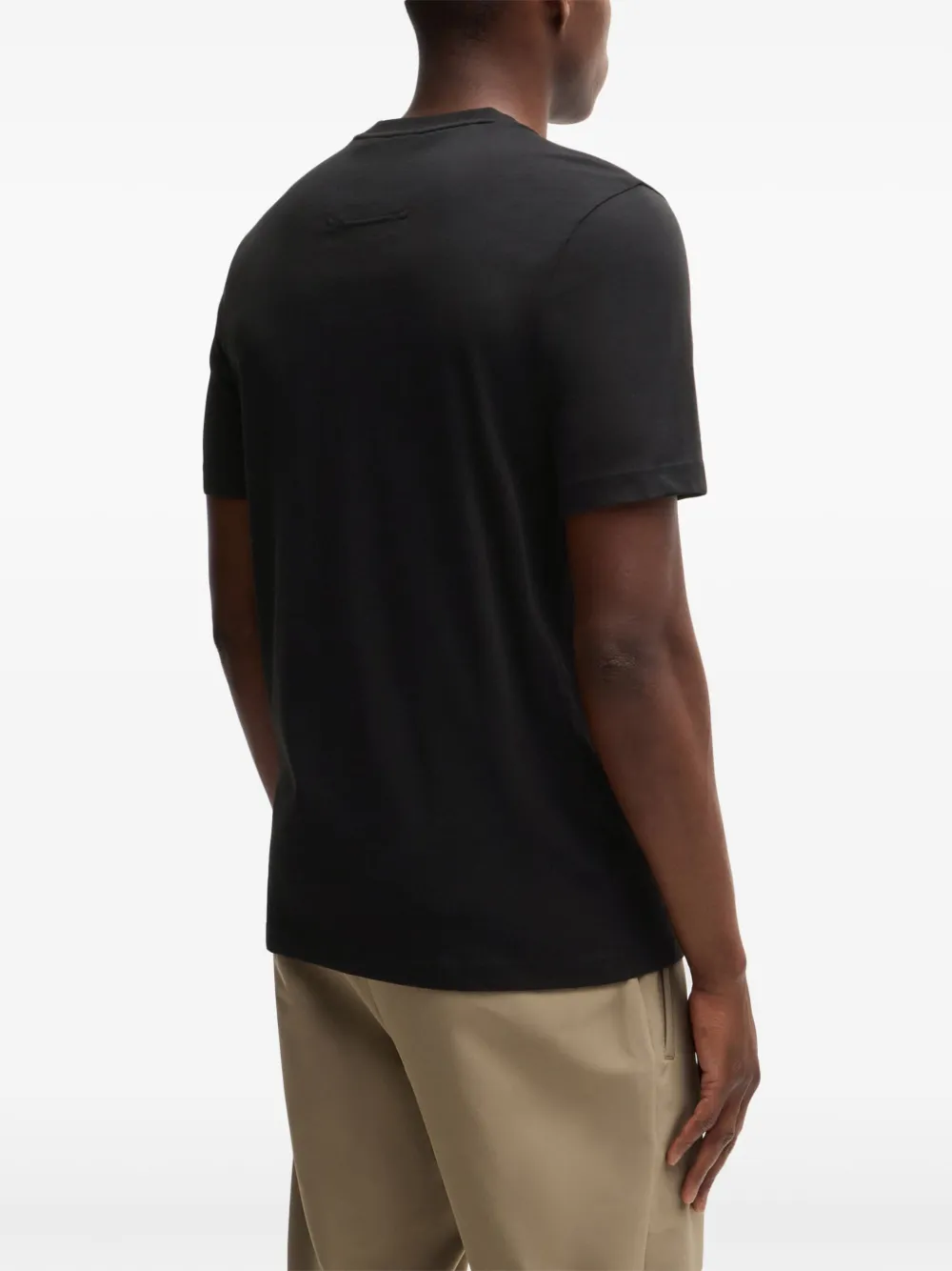BOSS Katoenen T-shirt met logoprint Zwart
