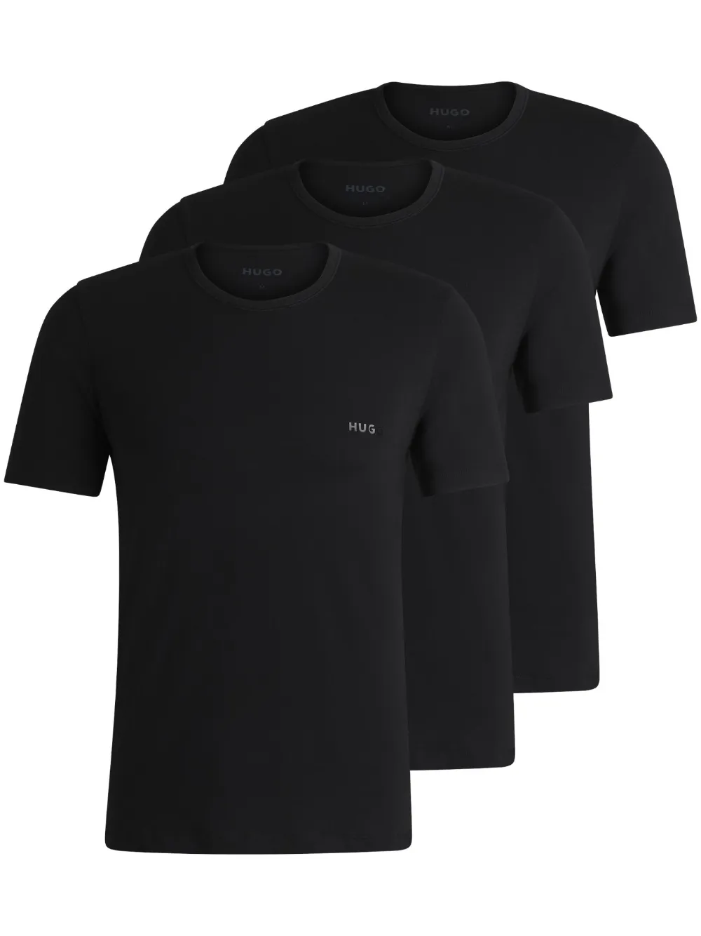 HUGO Kit 3 camisetas com logo | Preto | Image 1