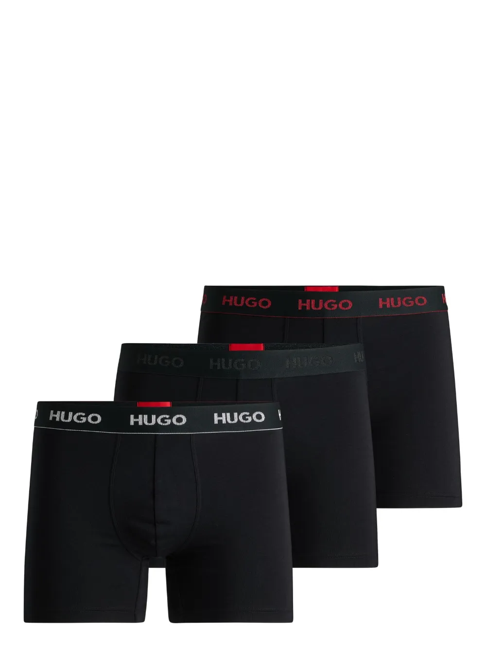 HUGO Kit 3 cuecas boxer com logo no cós | Preto | Image 1
