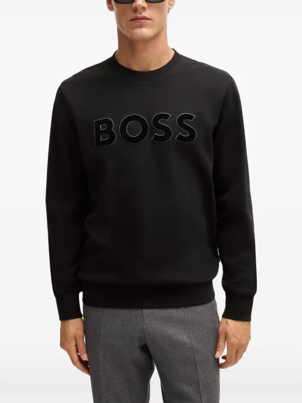 BOSS logo-patch Sweatshirt | Black | FARFETCH