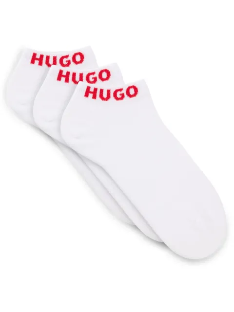 HUGO Kit 3 pares de meias com logo jacquard