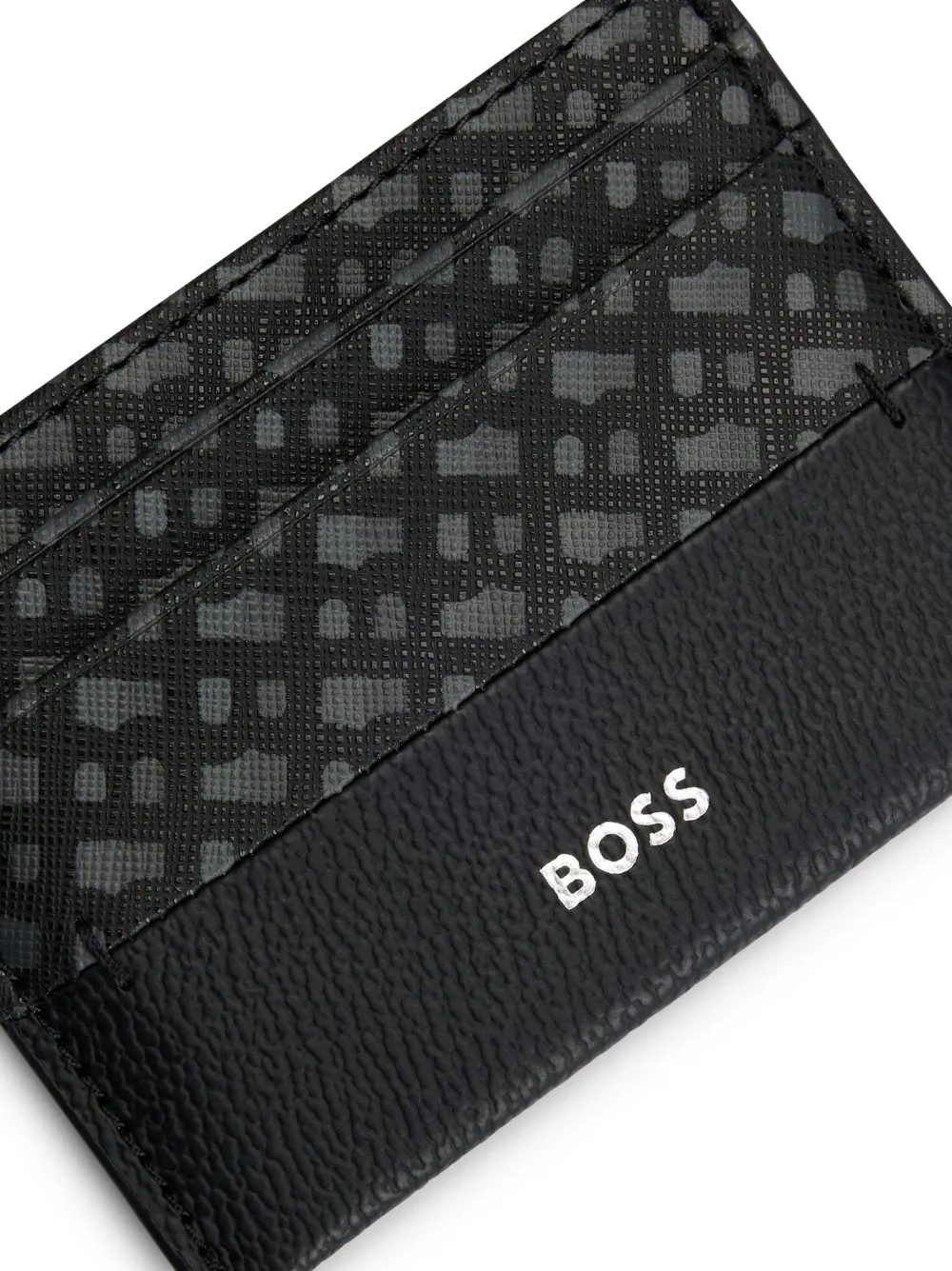 BOSS Pasjeshouder met dubbel B-monogram Zwart