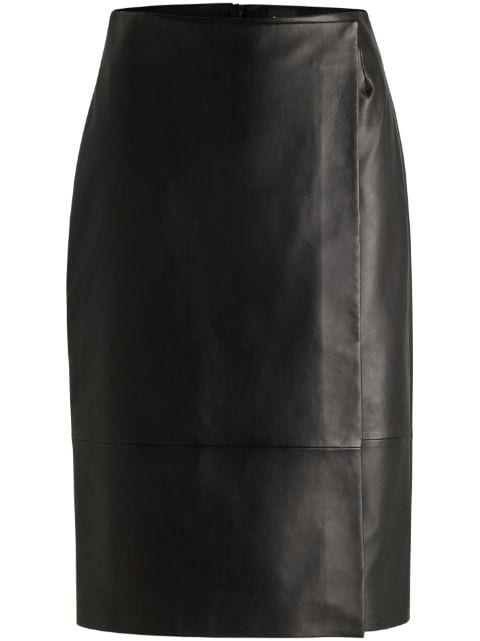 BOSS leather wrap skirt 