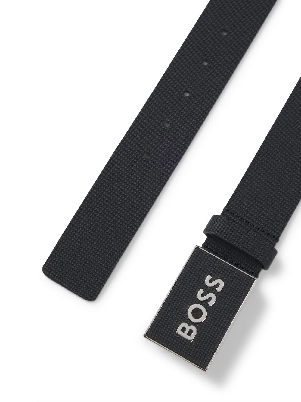 BOSS Leren riem - Zwart