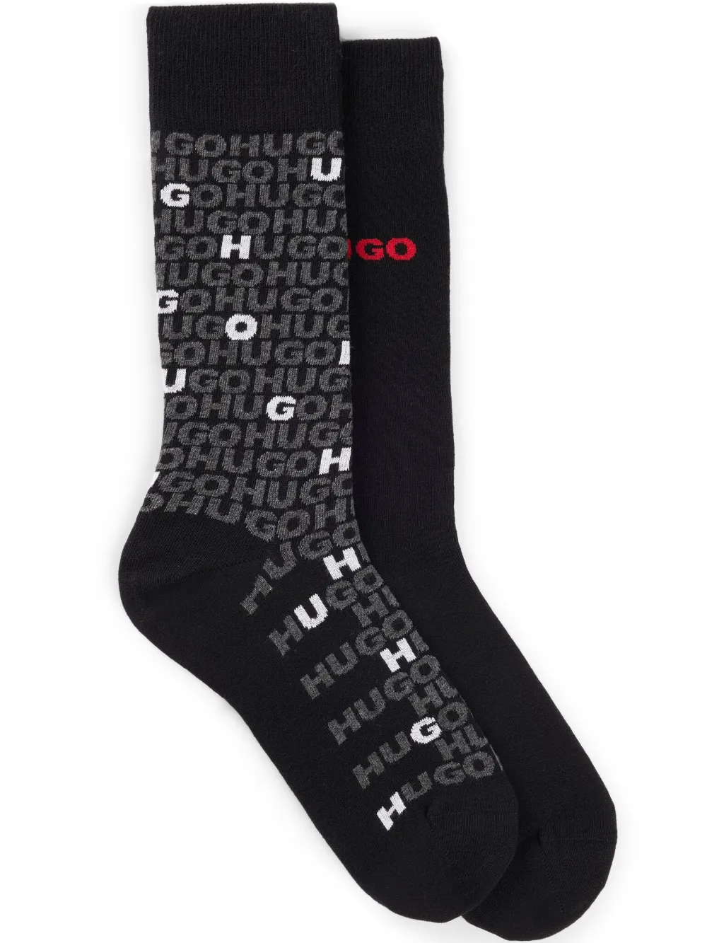 HUGO Kit 2 pares de meias com logo intarsia | Preto | Image 1