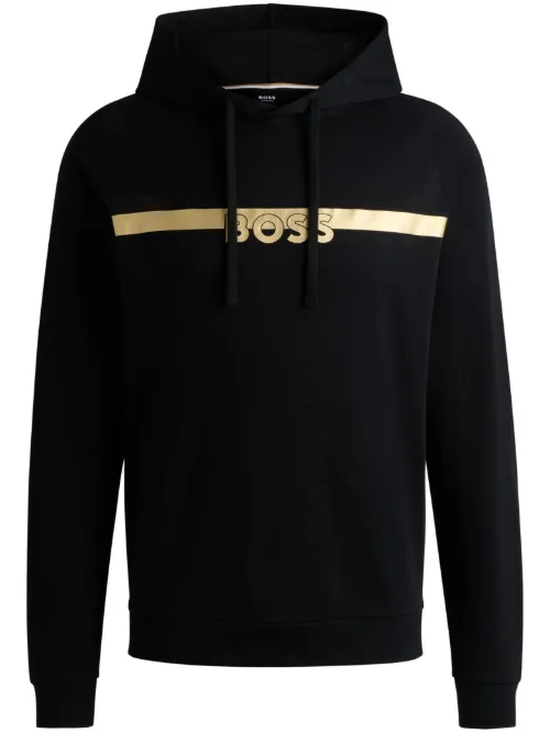 Hoodie en coton à logo imprimé - BOSS - Modalova