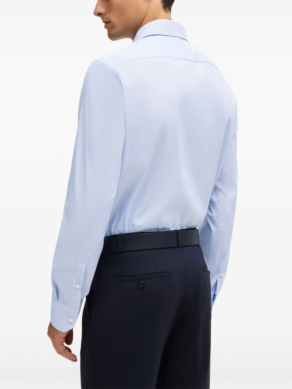 BOSS Gestreept overhemd Blauw