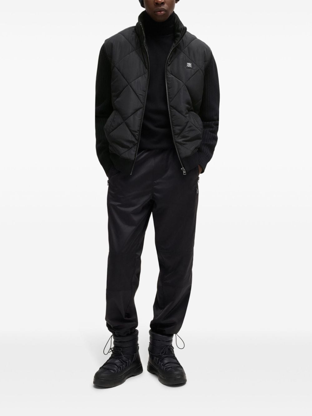 HUGO LOGO-PATCH PANELLED JACKET 