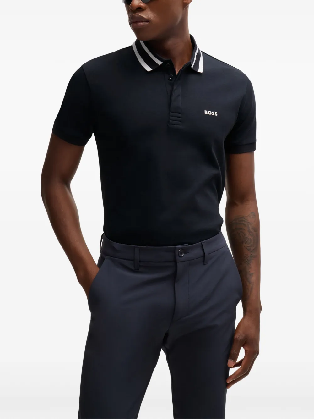 BOSS Poloshirt met logo Blauw