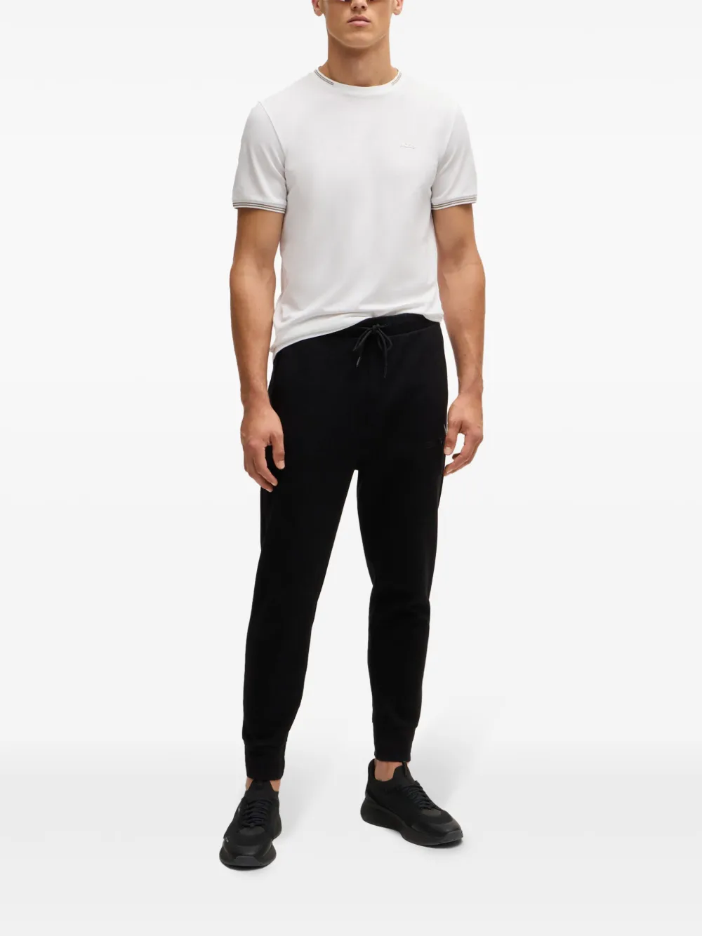 BOSS T-shirt met afwerking - Wit