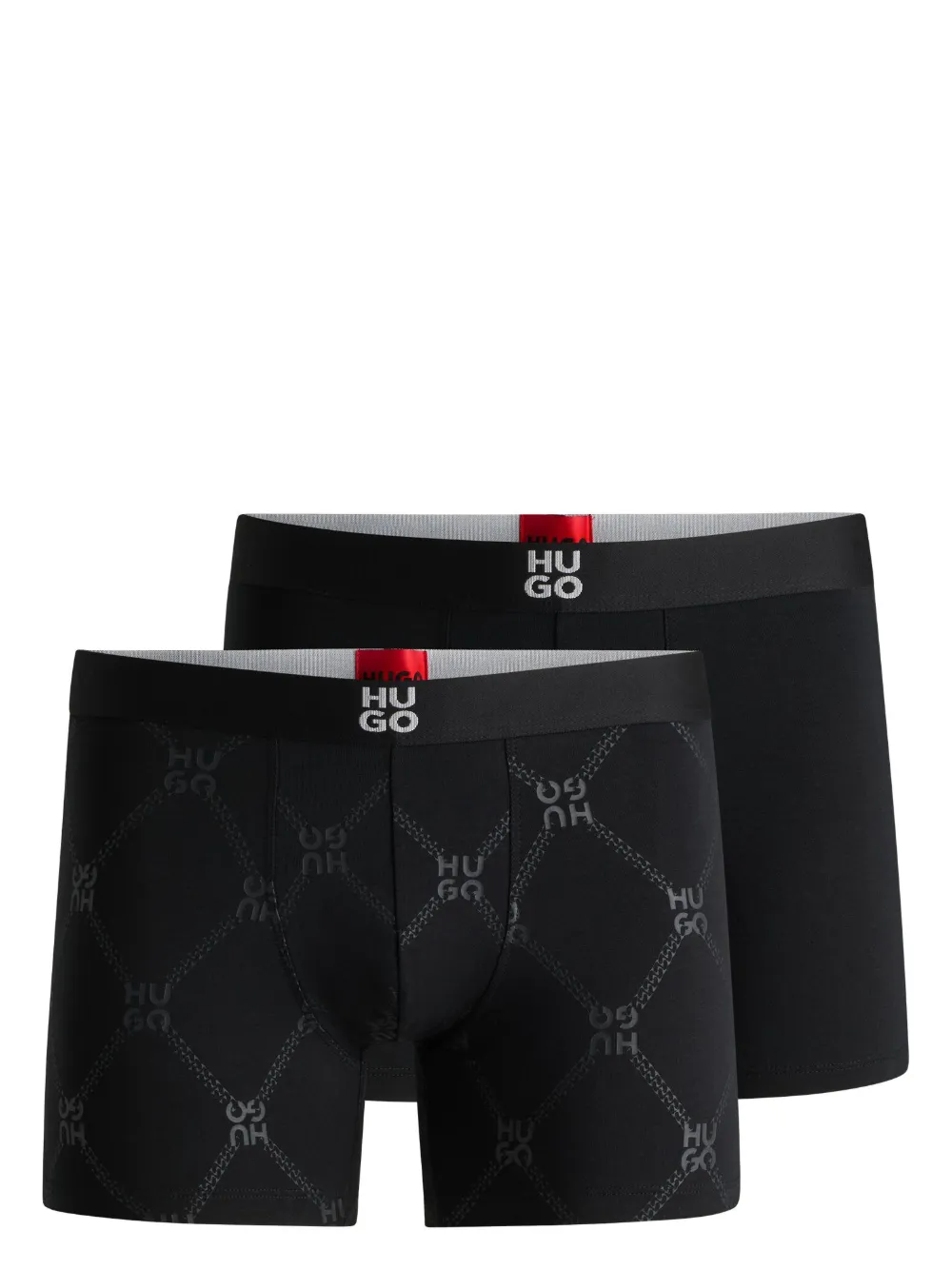 HUGO Kit 2 cuecas boxer com logo no cós | Preto | Image 1