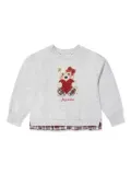 Monnalisa teddy bear-print sweater - Grey