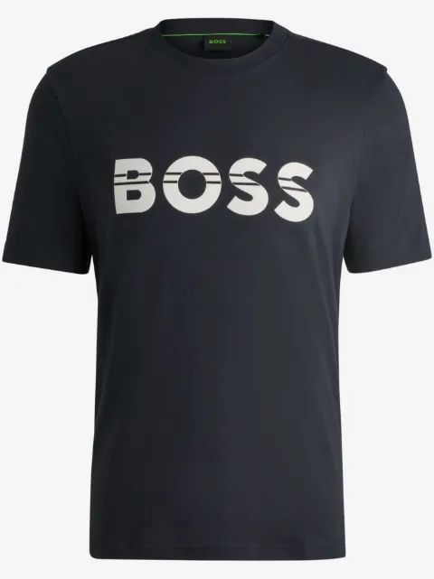 BOSS Camiseta de algodão com patch de logo