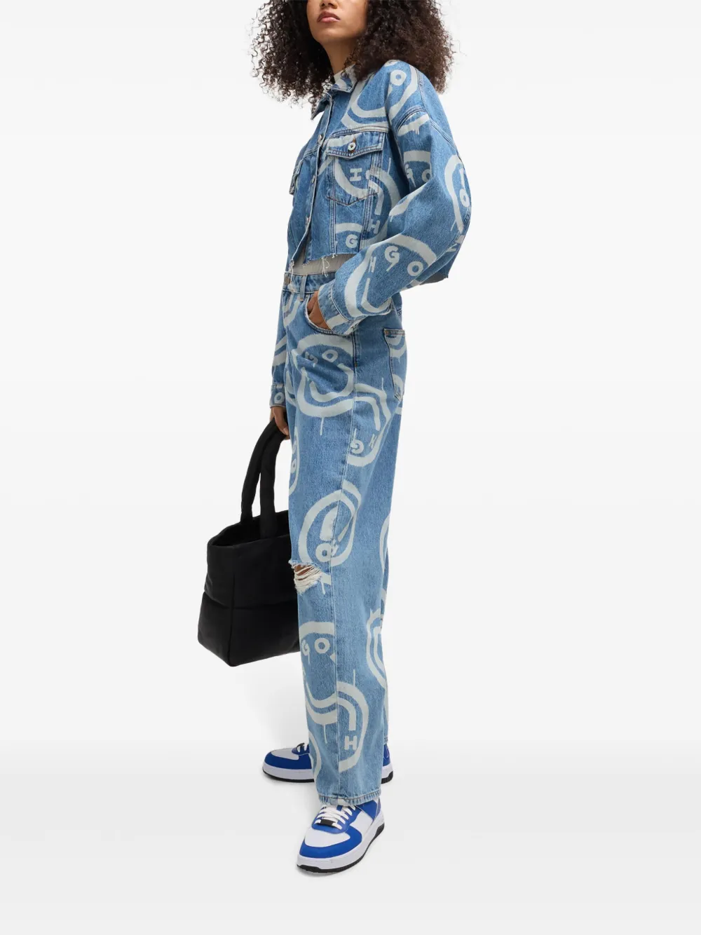 HUGO Jeans met grafische print - Blauw