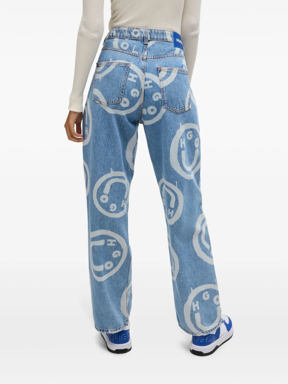HUGO Jeans met grafische print Blauw