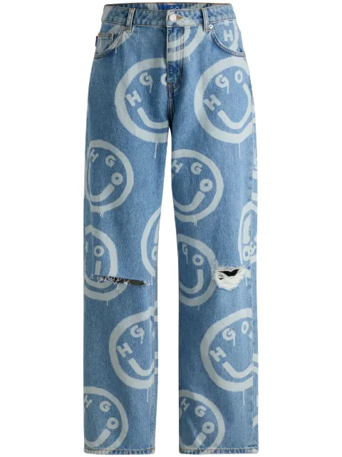 HUGO graphic-print jeans