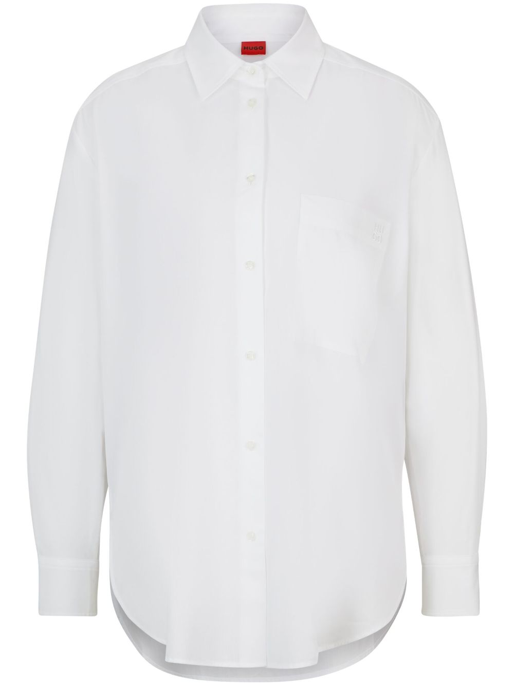 HUGO long-sleeve cotton shirt - White