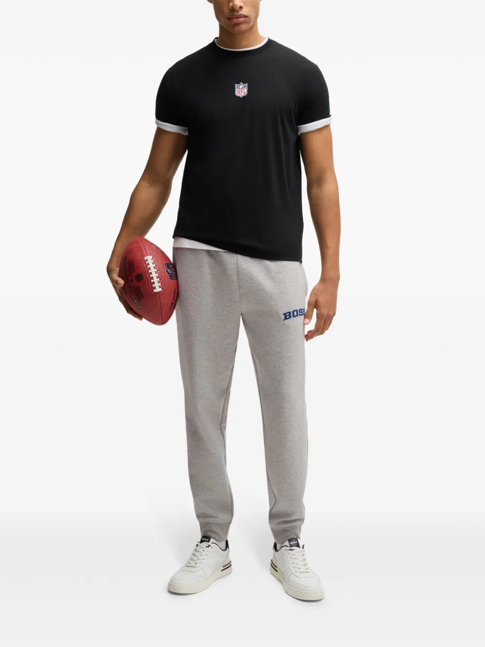 BOSS x NFL T-shirt met logo-applicatie - Zwart