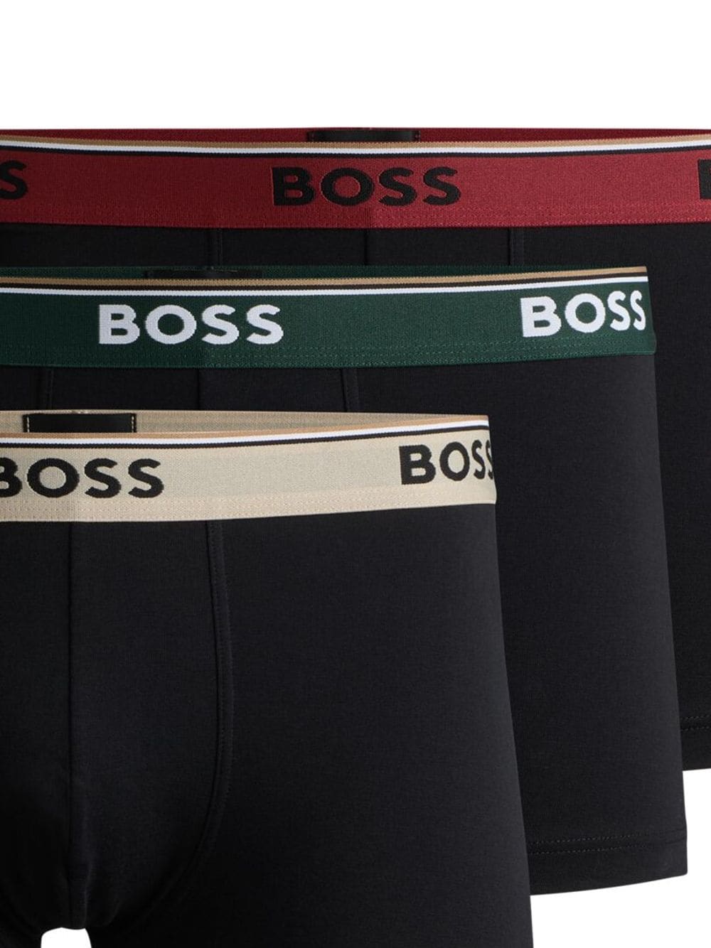 BOSS Drie boxershorts met logoband - Zwart