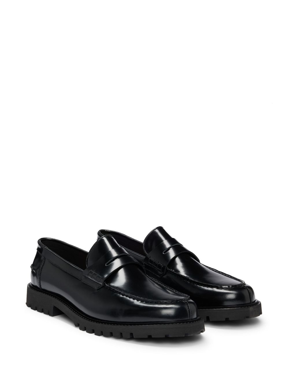 BOSS Richayl patent-leather loafers - Zwart