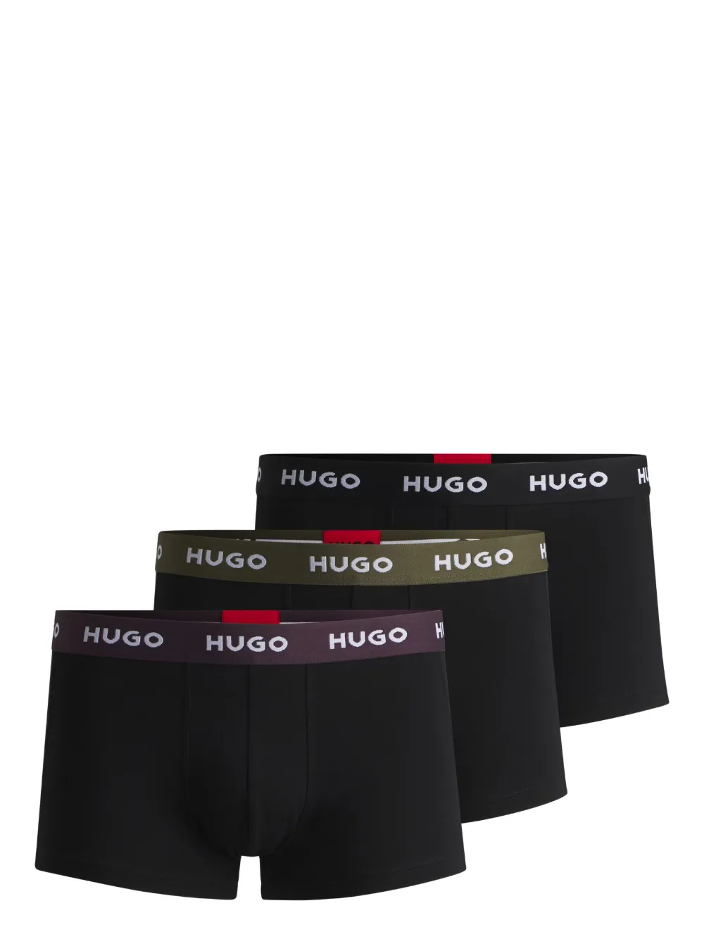 HUGO Kit 3 cuecas boxer com logo no cós | Preto | Image 1