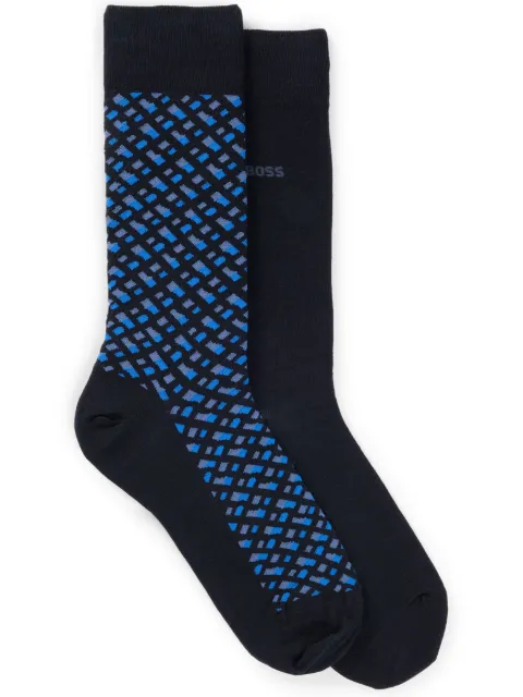 BOSS Kit 2 pares de meias com logo jacquard