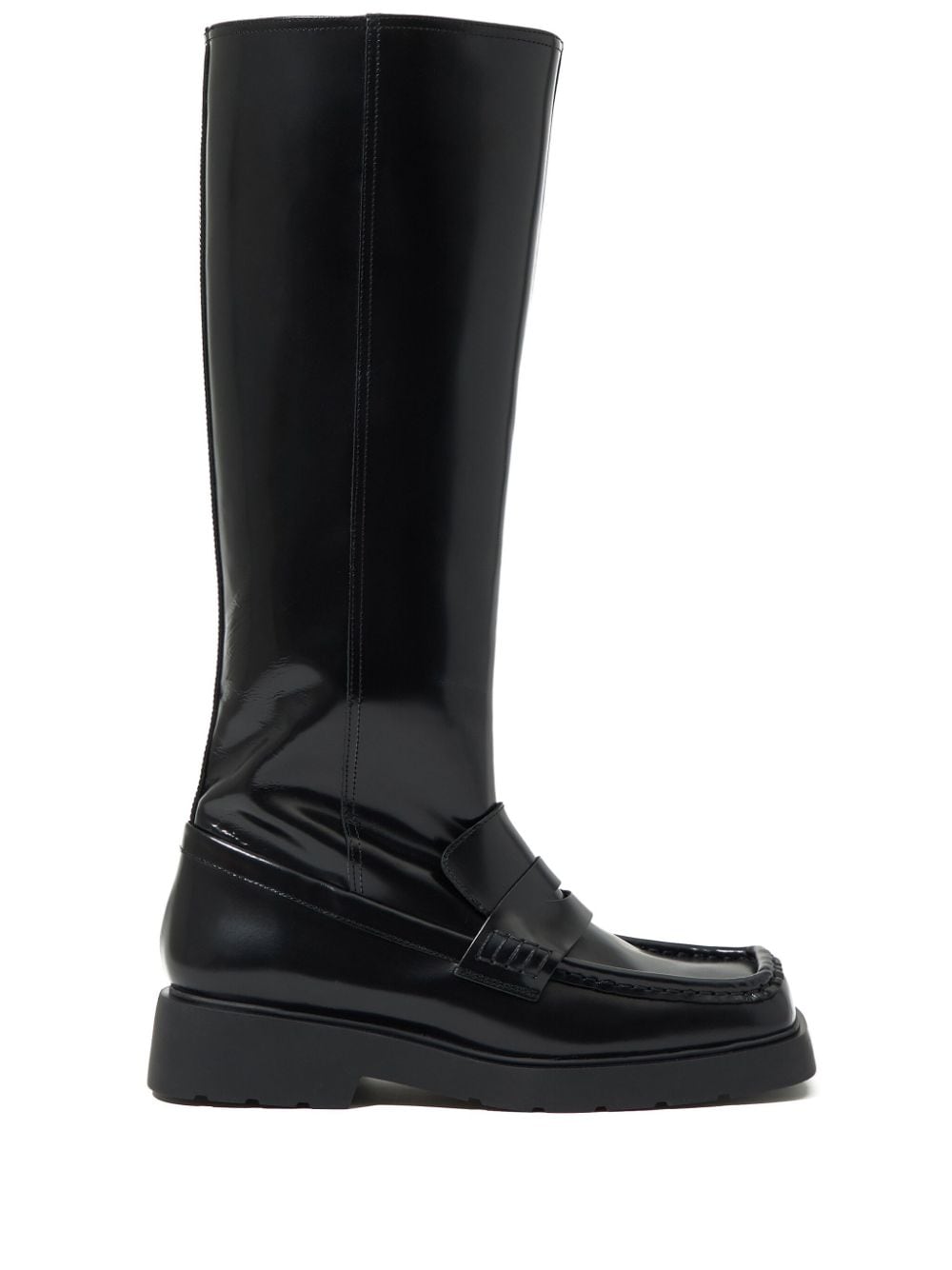 Bimba y Lola leather knee-high boots Black