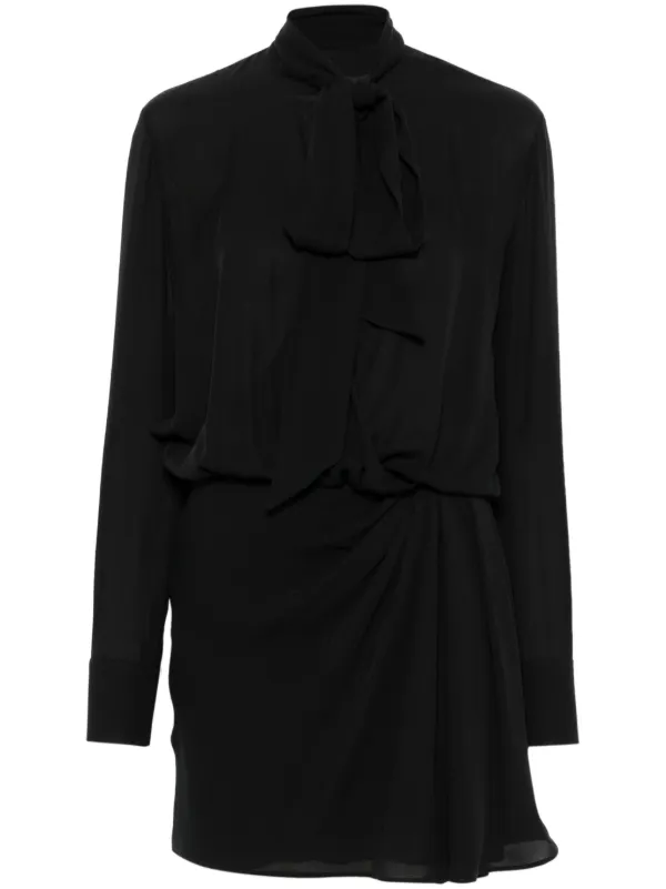 sheer panelled long sleeve mini dress in steel blue Lukea Long Sleeve Mini Dress | Navy | Womens
