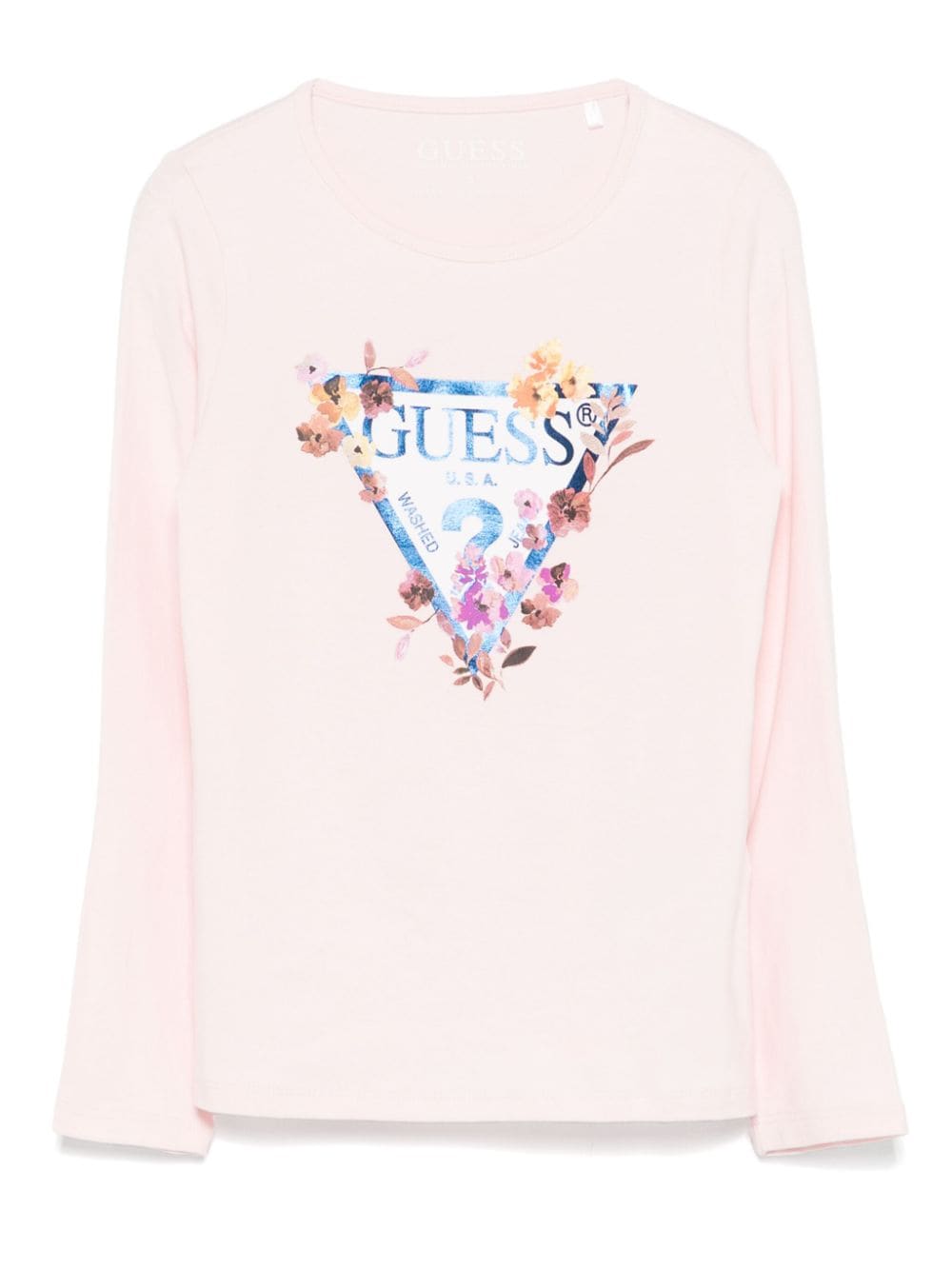 Guess Kids' Logo-print T-shirt In Pink