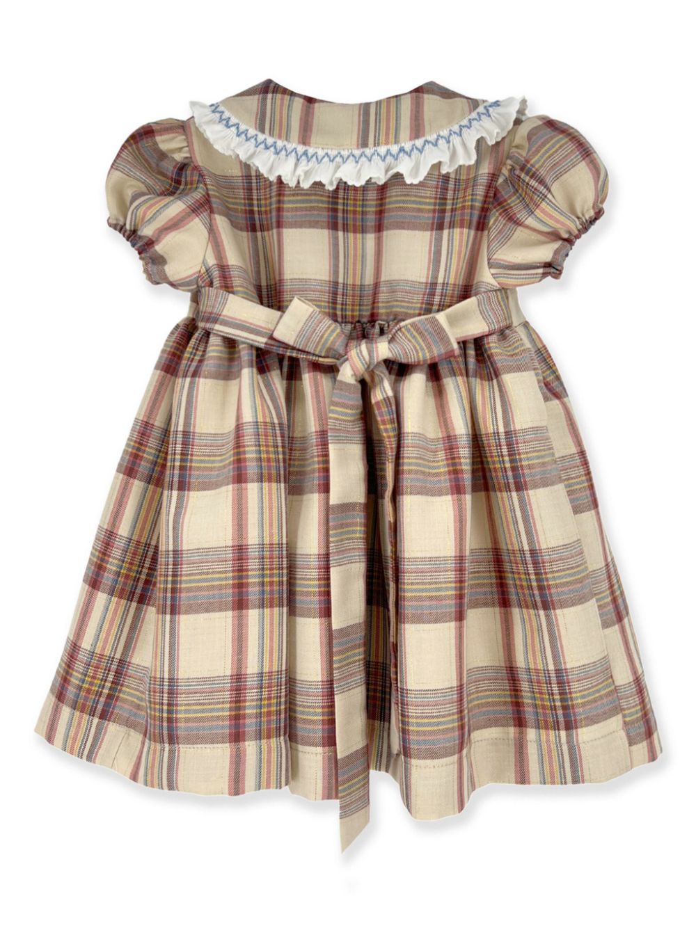 La Stupenderia tartan check pattern short sleeve dress - Beige