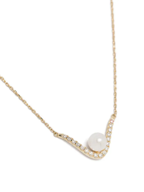 MIZUKI パールダイヤモンドペンダントネックレス14K ゴールド