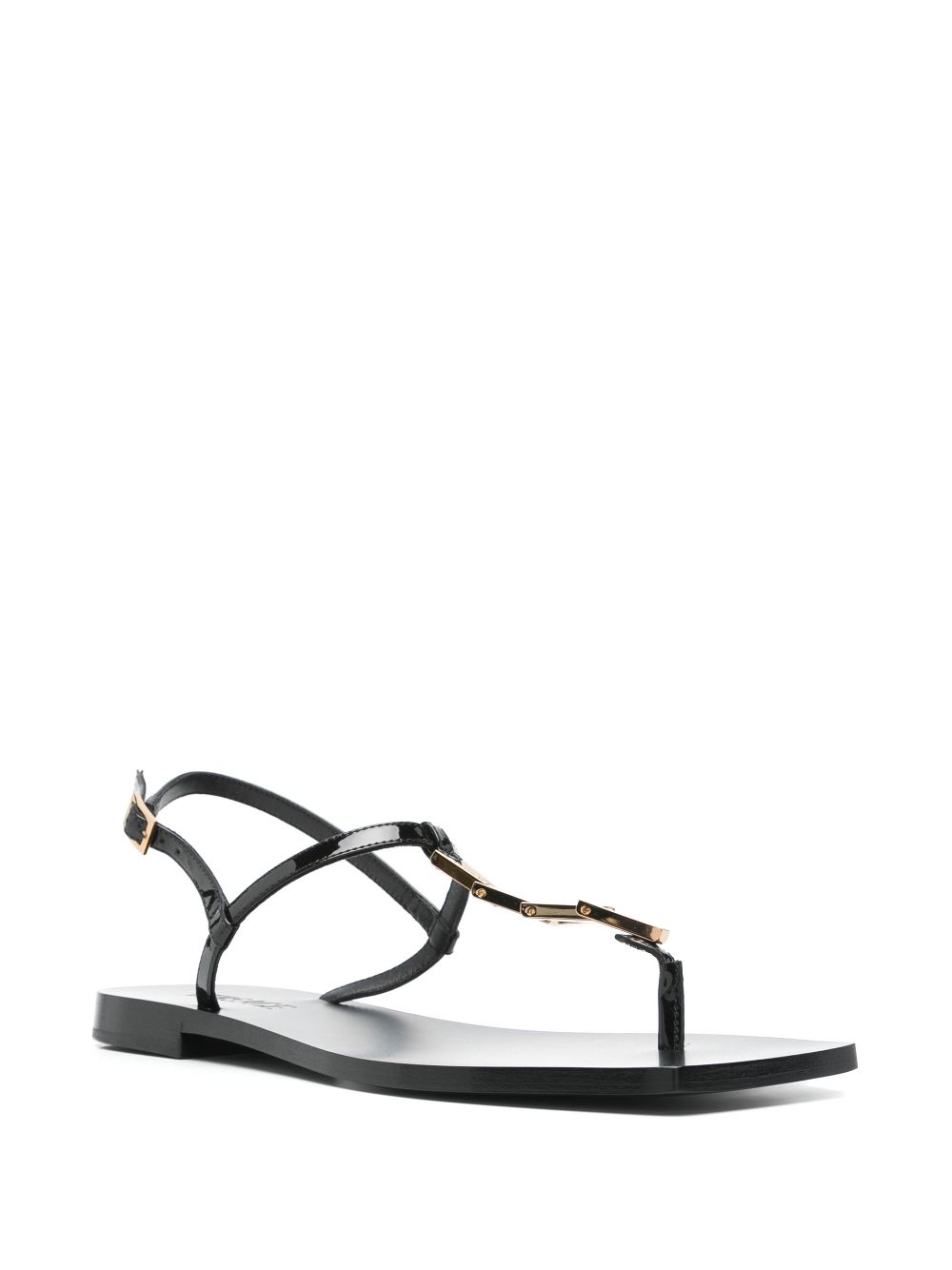 Versace V-chain sandals - Zwart