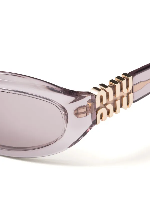 【MIU MIU】Shield Glimpse Sunglasses Miu Miu Eyewear Glimpse Sunglasses | Purple | FARFETCH