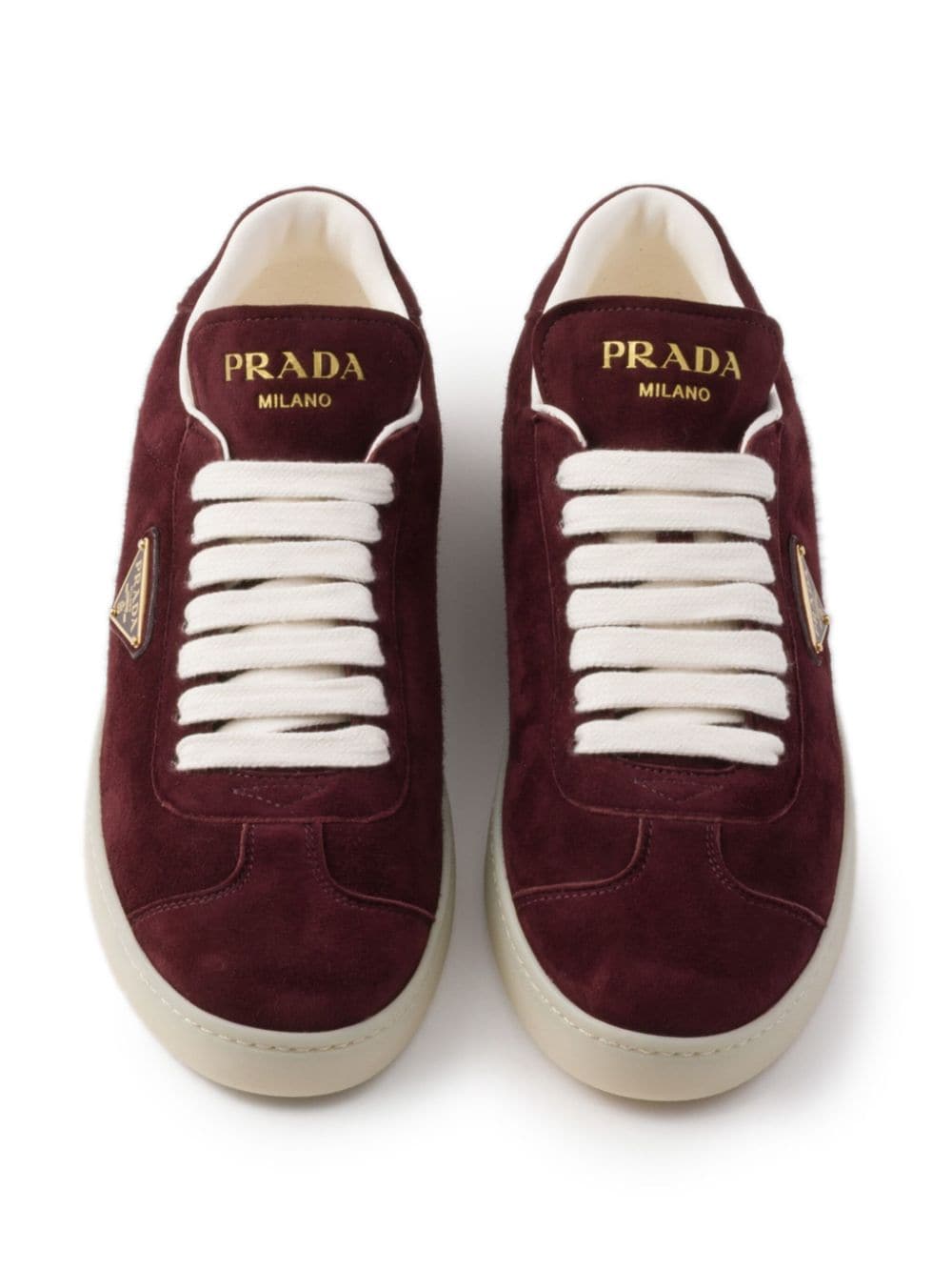 Shop Prada Suede Sneakers In 红色