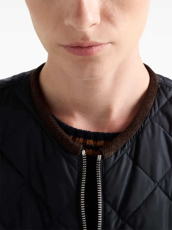 Prada Quilted Light Re-Nylon Jacket | Blue | FARFETCH