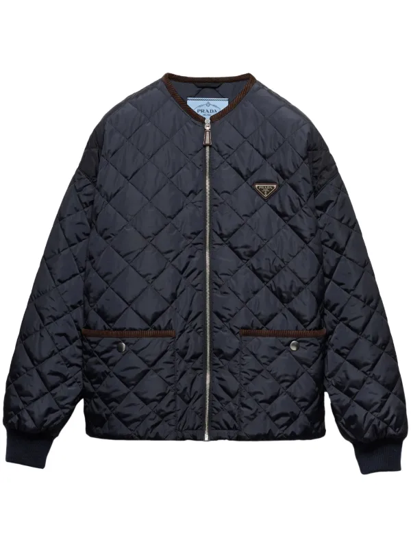 Prada Quilted Light Re Nylon Jacket Blue FARFETCH