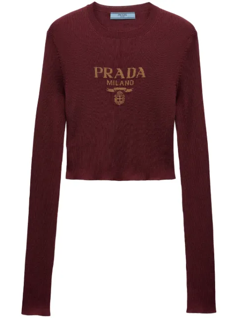 Prada intarsia-knitted logo top