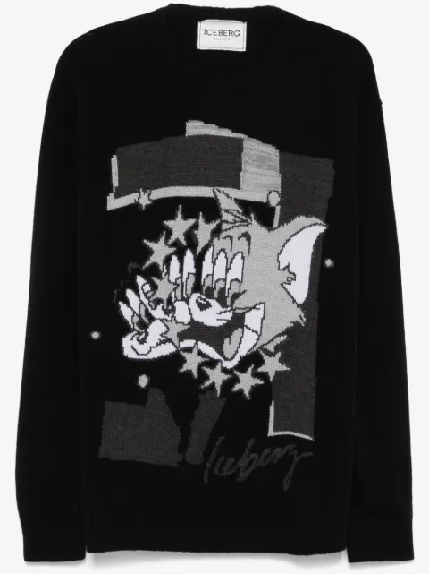 Iceberg cartoon-motif sweater