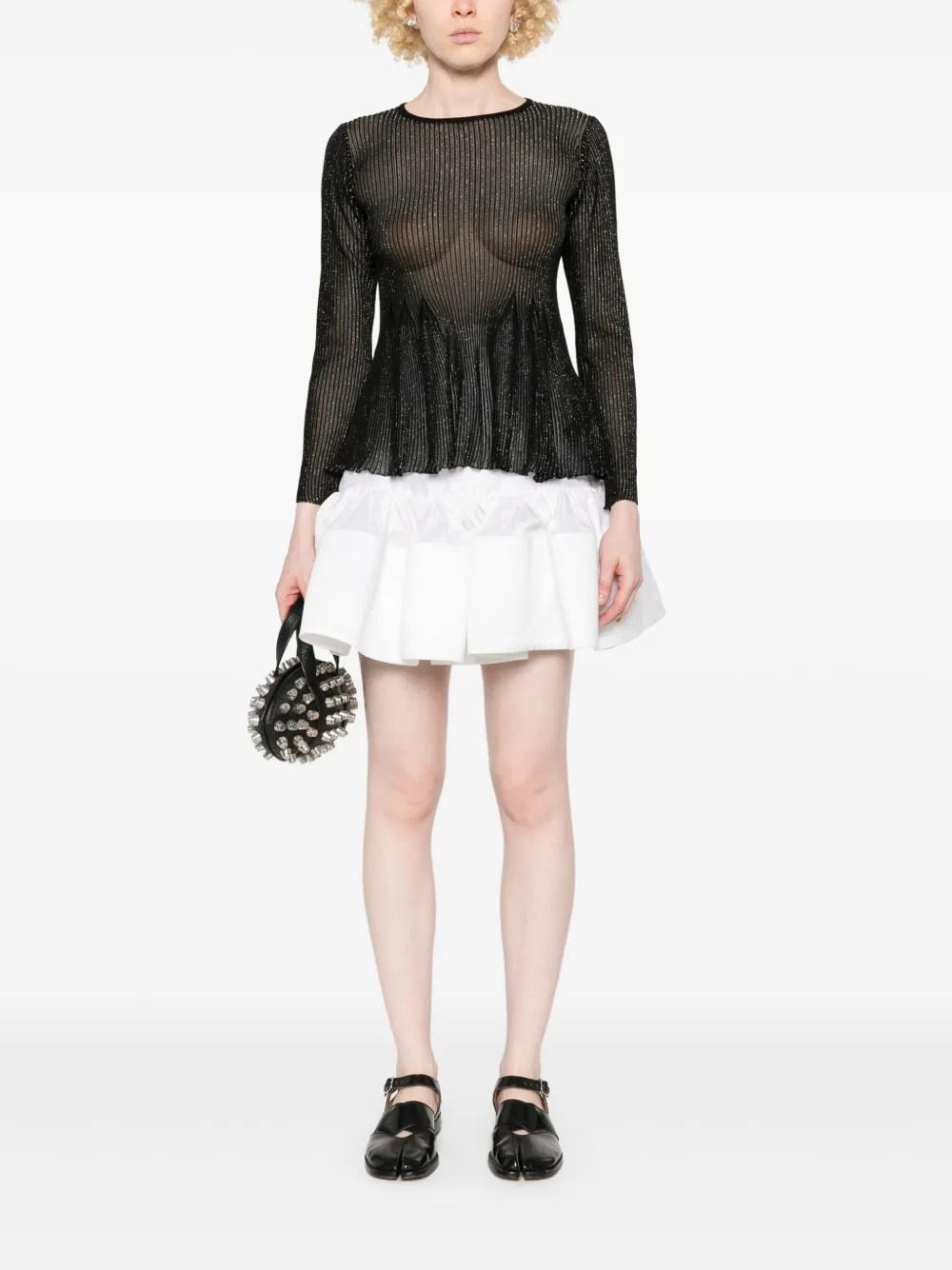 CFCL Top met metallic-effect - Zwart