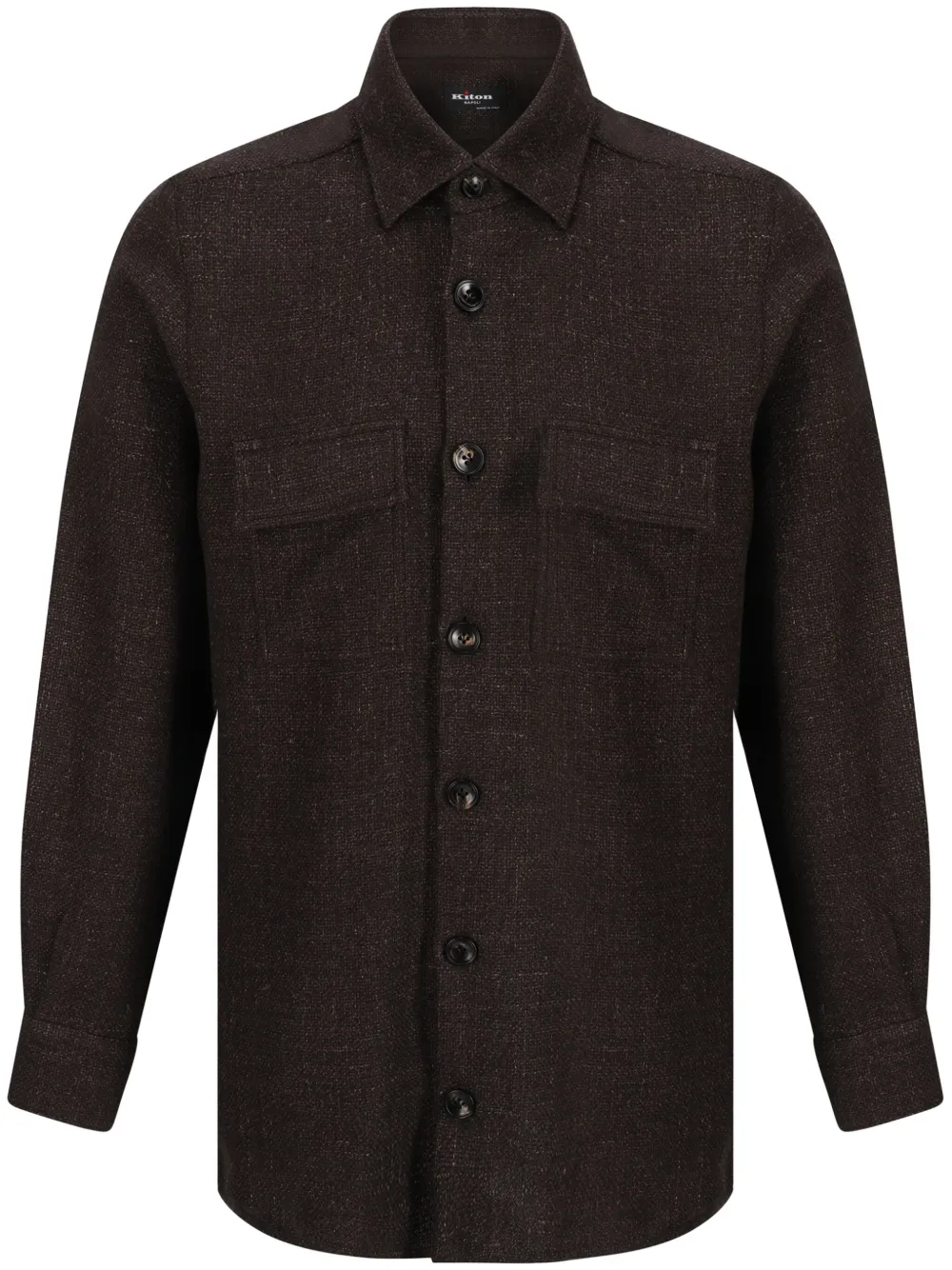 Kiton bouclé shirt - Brown