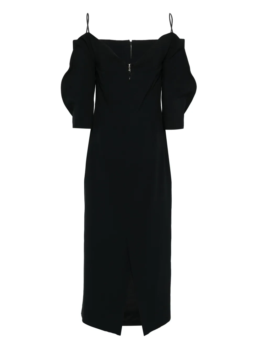 Del Core Midi-jurk met afwerking - Zwart
