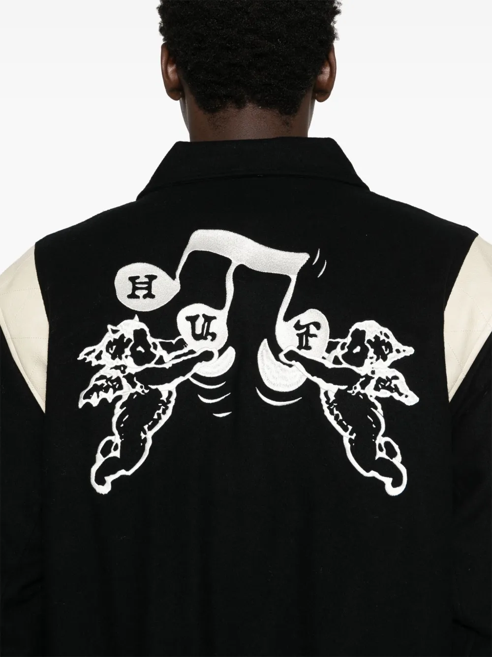 Huf Song Varsity Jacket Black FARFETCH huf-song-varsity-jacket-black-farfetch