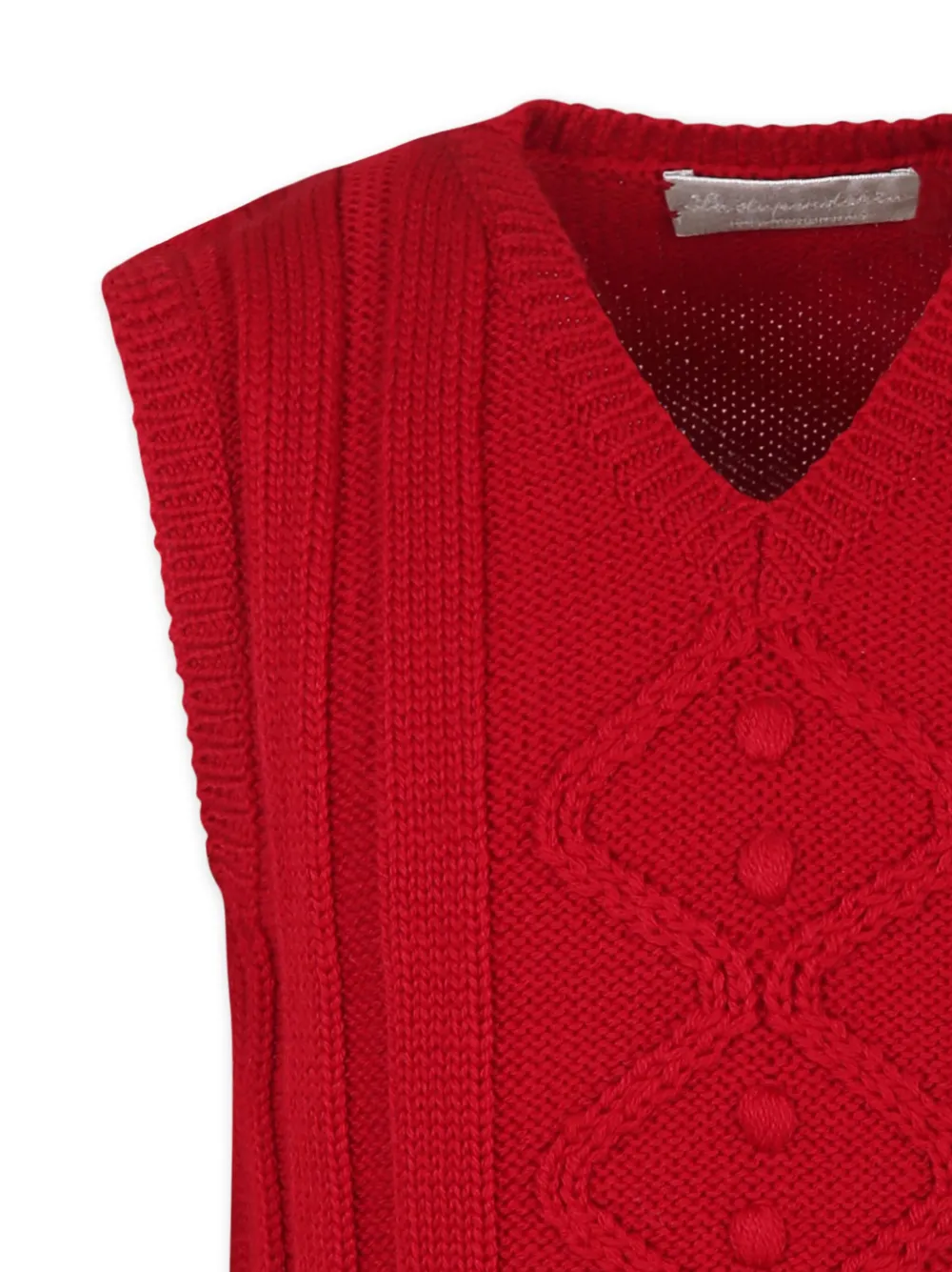 La Stupenderia Kabelgebreide top Rood