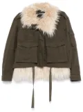 DONDUP faux-fur trimmed jacket - Green