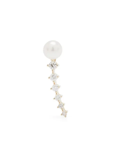 Mizuki 14K yellow gold pearl drop earrings
