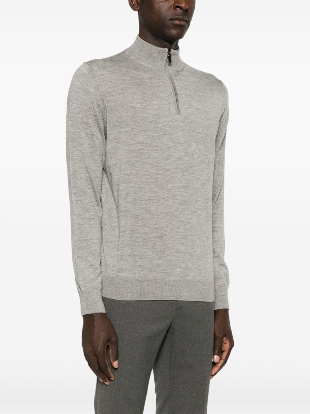 Shop Colombo Mock-neck Sweater In Grey