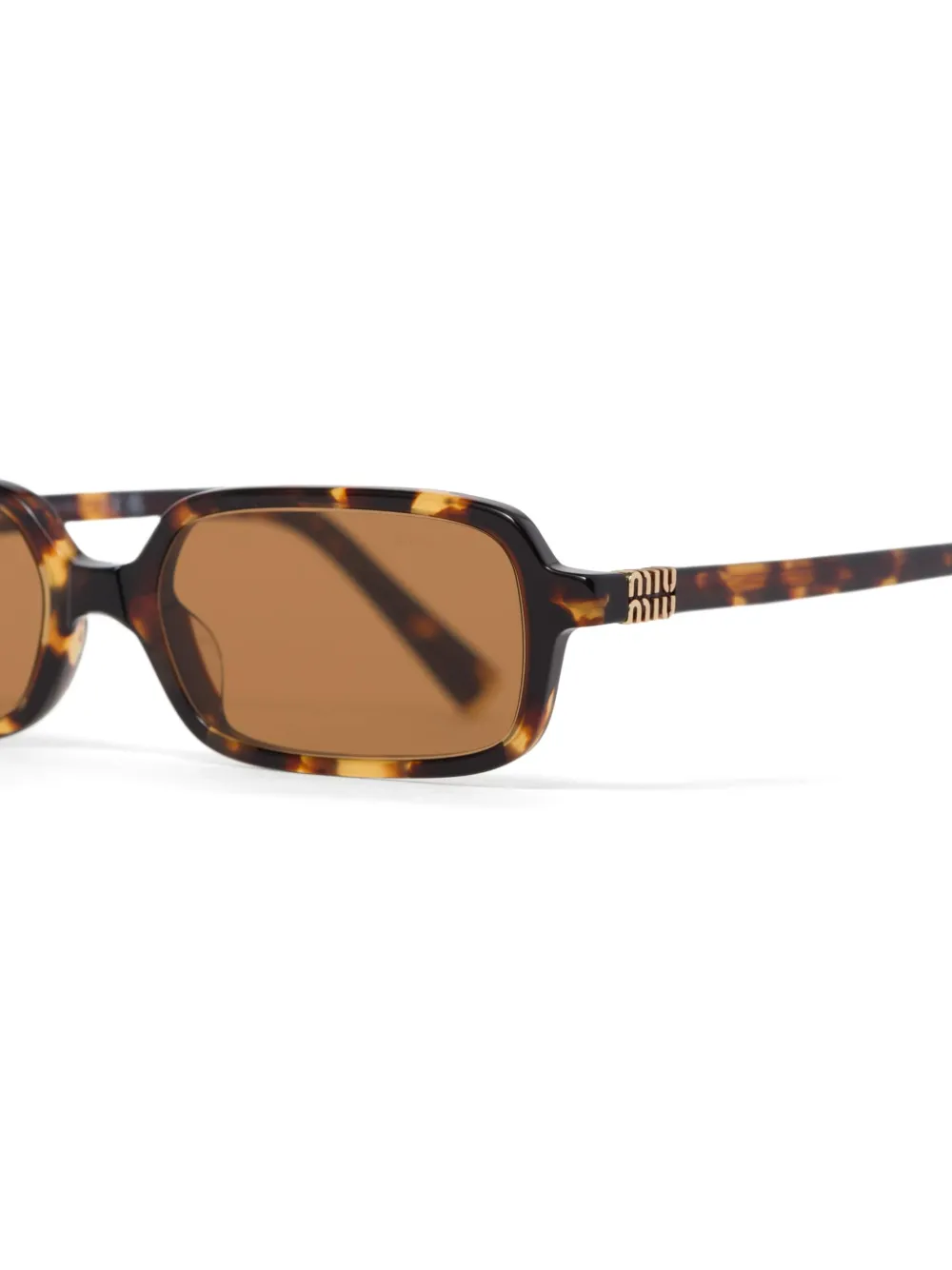 Miu Miu Rectangular-frame Tortoiseshell Acetate Sunglasses In Brown