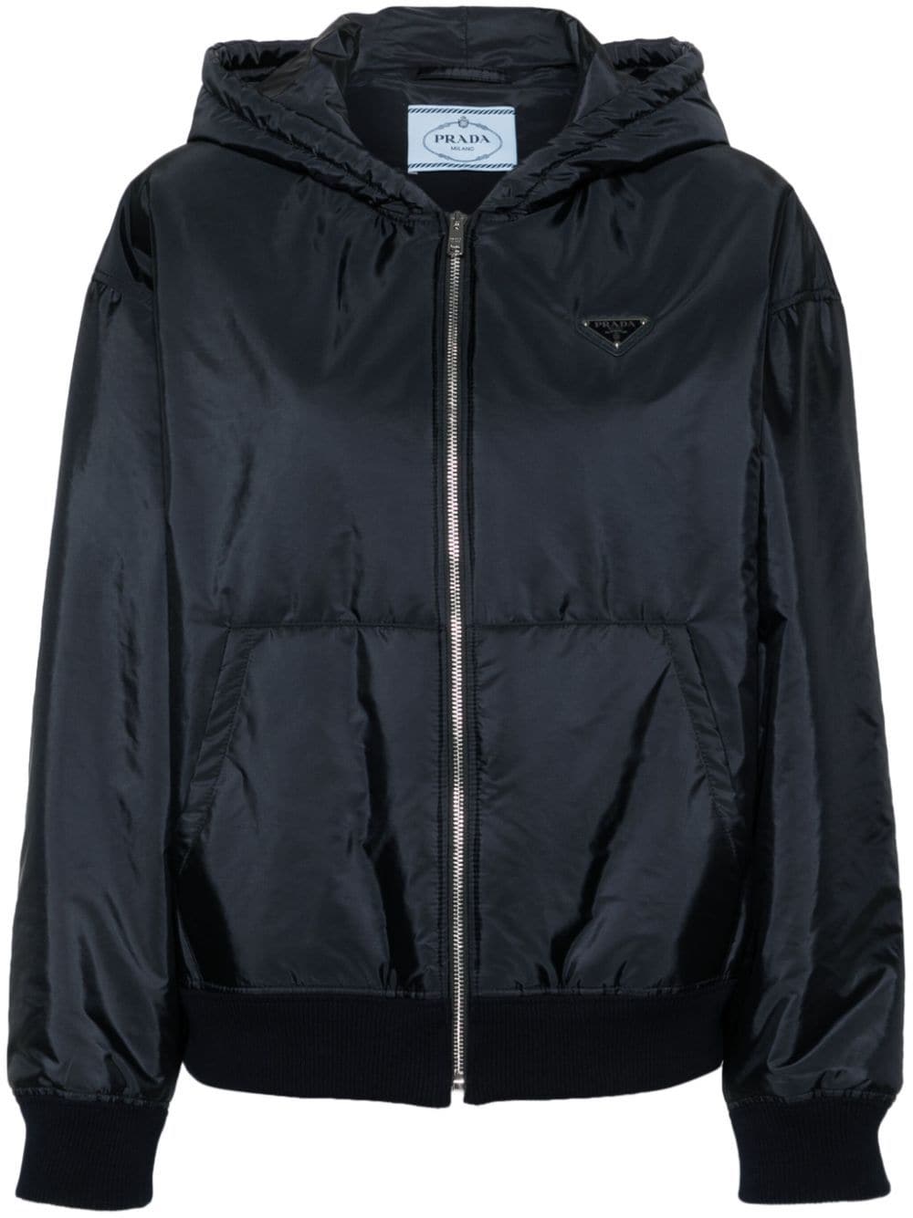 Shop Prada Lightweight Hooded Re-nylon Blouson Jacket In Blue